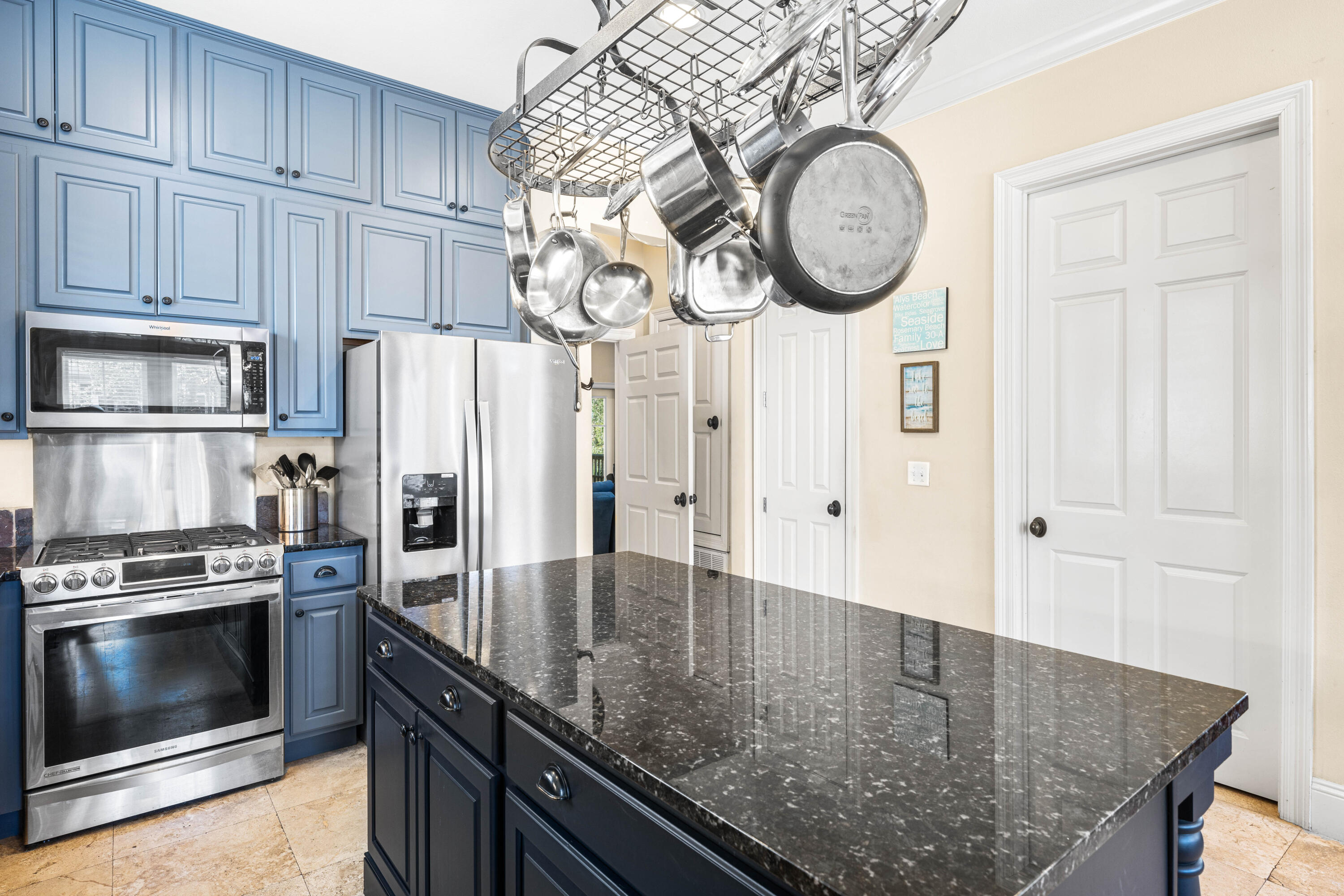 38 Endless Summer Way West Seacrest, FL 32461 - Photo 18 of 67 a kitchen with stainless steel appliances granite countertop a sink a stove and a refrigerator