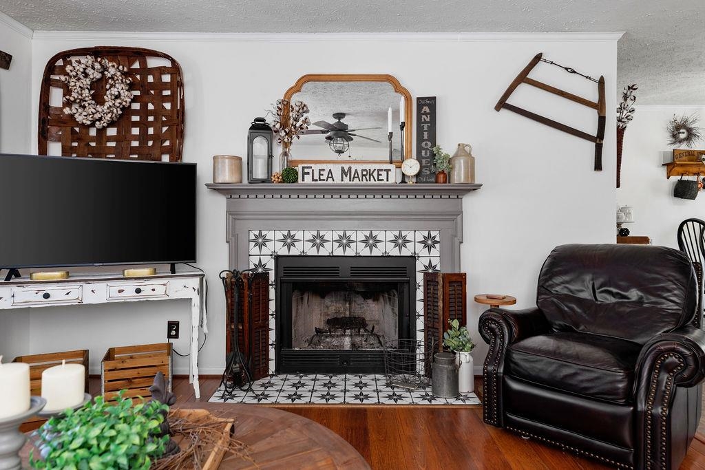 264 Steeles Fort Road Raphine, VA 24472 - Photo 18 of 50 a living room with furniture a flat screen tv and a fireplace