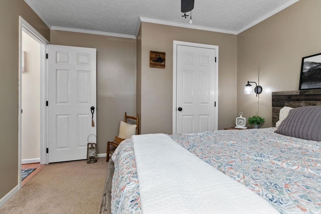 264 Steeles Fort Road Raphine, VA 24472 - Photo 36 of 50 a bedroom with a bed and a lamp