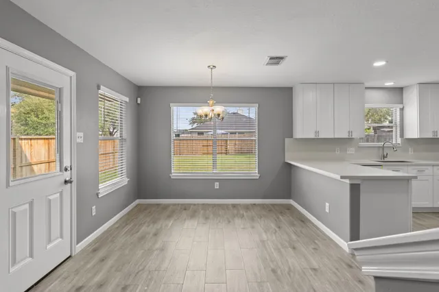 a view of kitchen and window