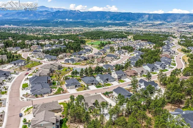 a view of a city with mountain