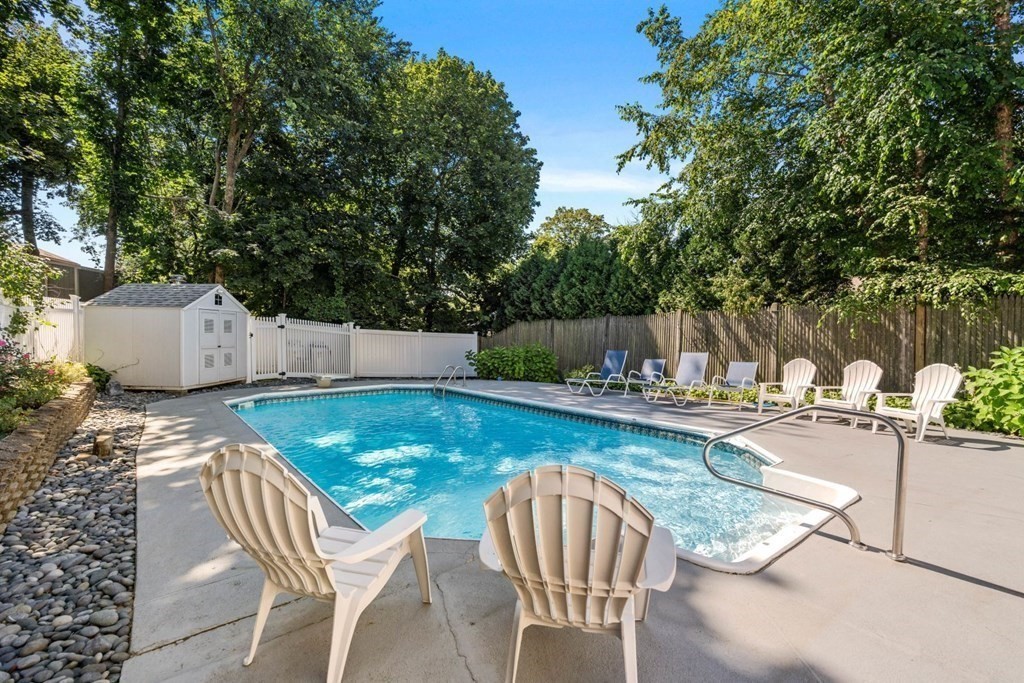 14 Highview Drive Hingham, MA 02043 - Photo 34 of 41 a swimming pool with outdoor seating and yard