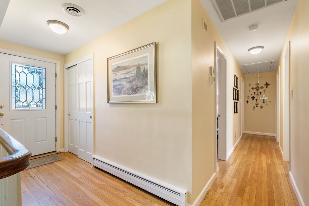 14 Highview Drive Hingham, MA 02043 - Photo 7 of 41 a view of a hallway with wooden floor and closet area