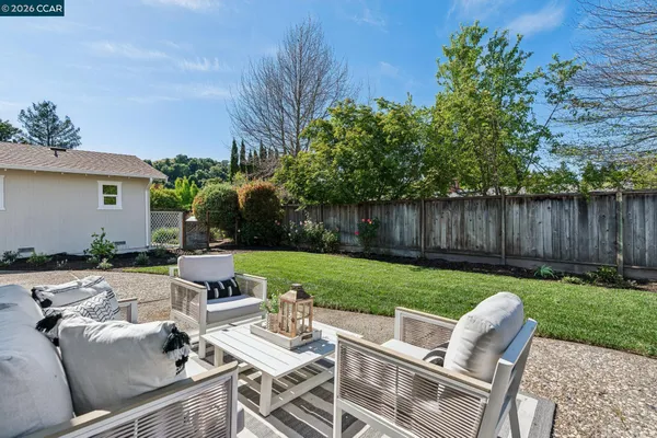 a view of a backyard with plants