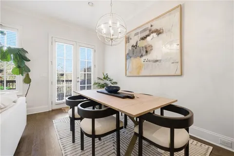 a room with furniture and a large window