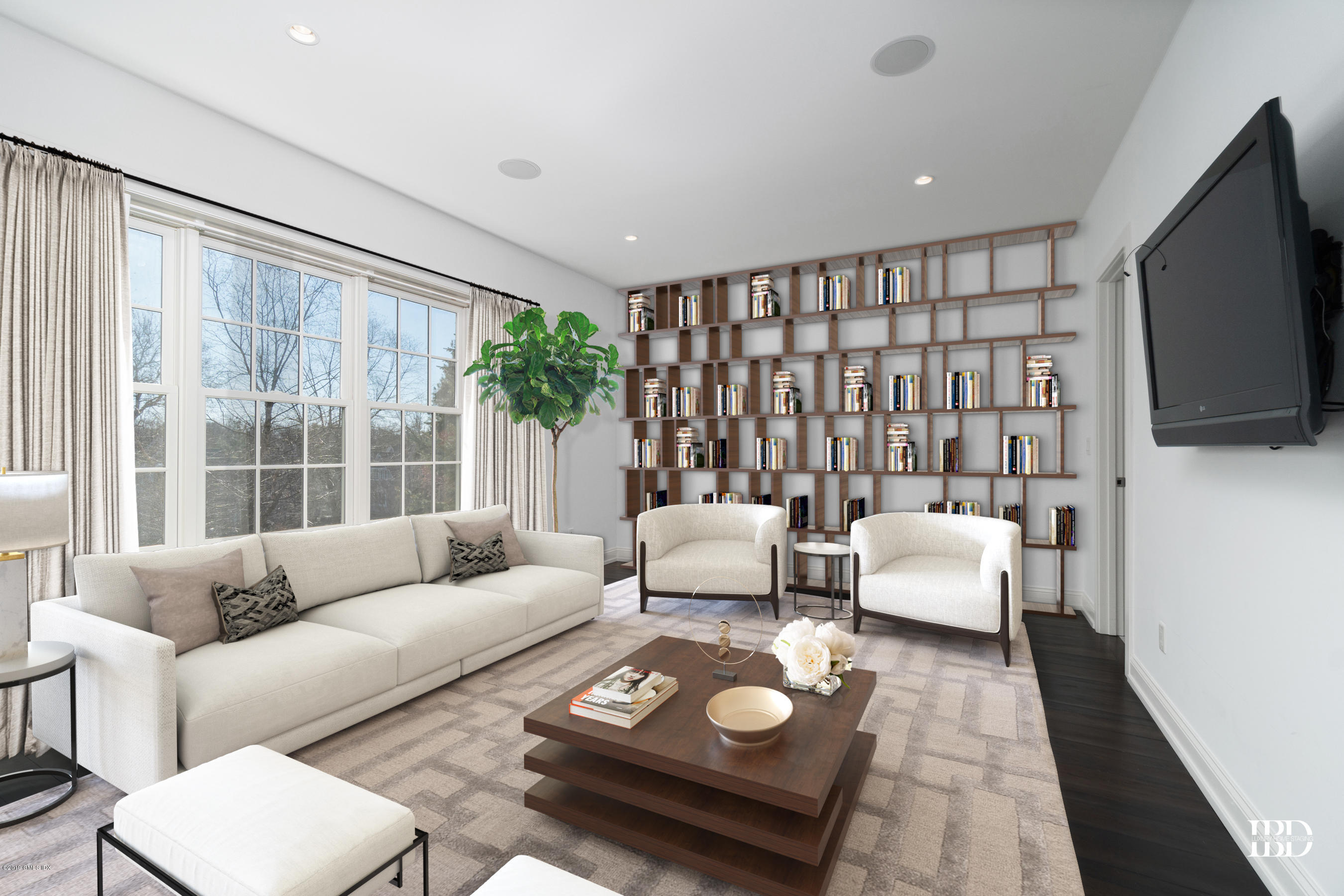 340 Valley Road, Unit 5 Cos Cob, CT 06807 - Photo 8 of 29 a living room with furniture and a flat screen tv