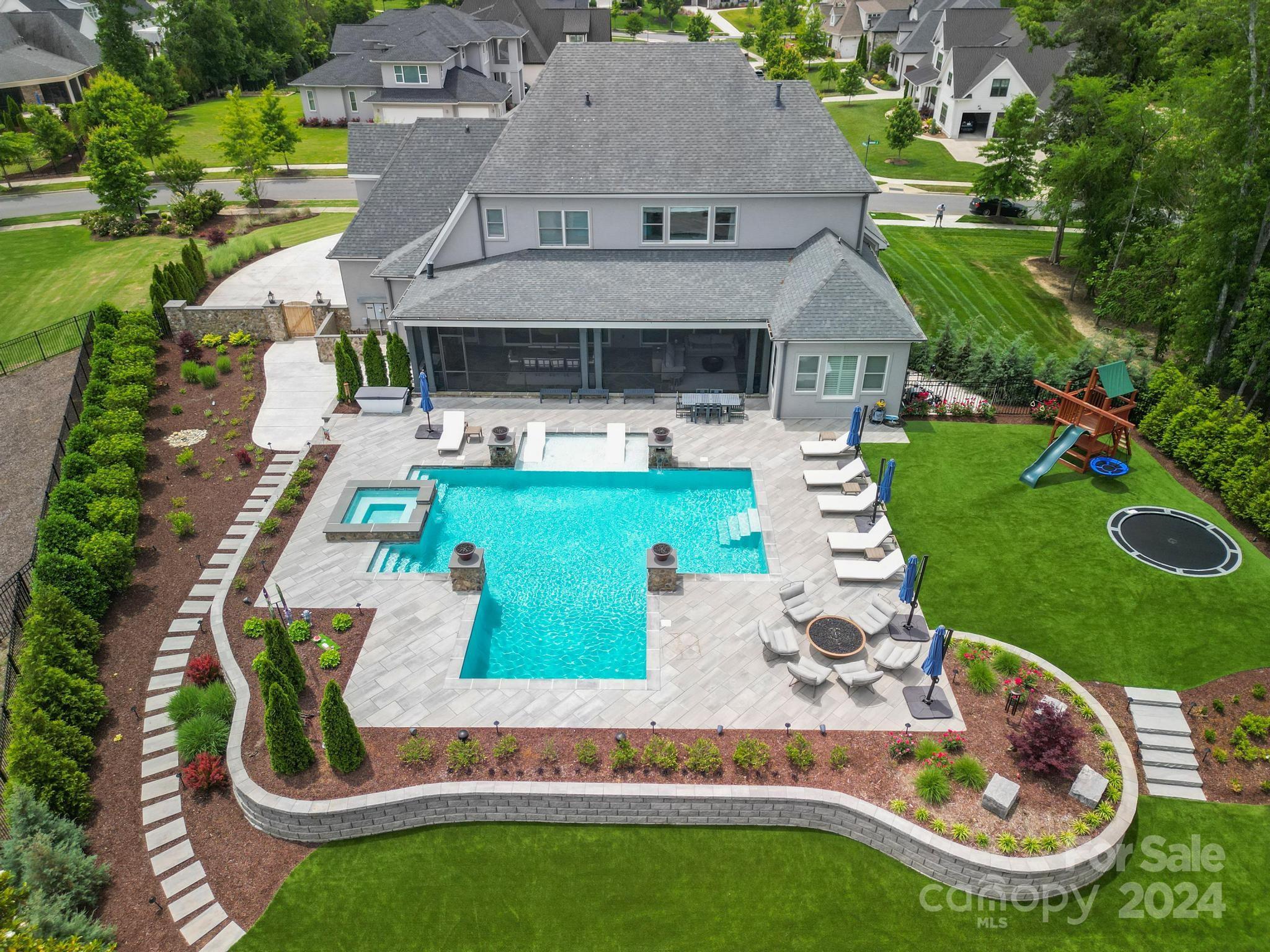 16520 Reinsch Drive Davidson, NC 28036 - Photo 31 of 37 an aerial view of a house with swimming pool garden and patio