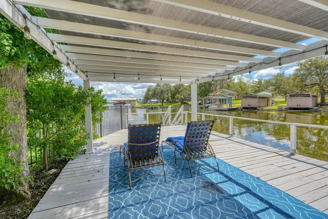 a patio view with a seating space