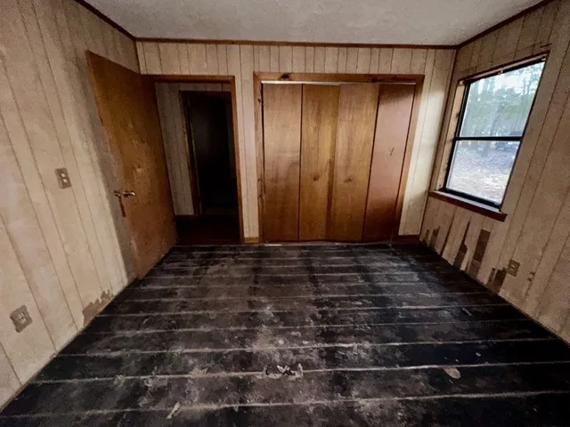 a view of wooden door