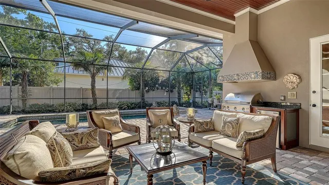 a living room with furniture