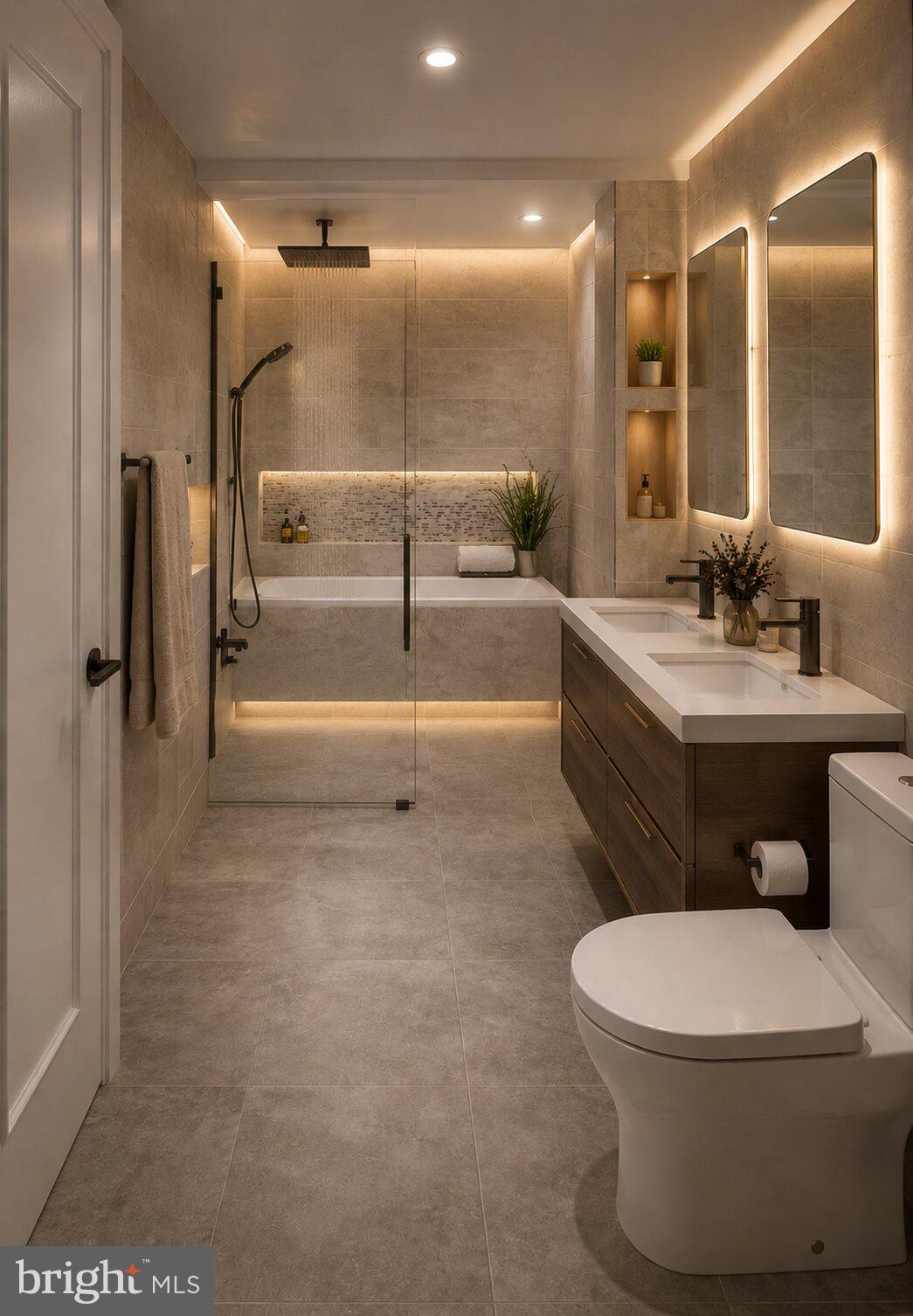 1475 Langhorne Yardley Road Langhorne, PA 19047 - Photo 15 of 28 Sleek modern bathroom with warm lighting.