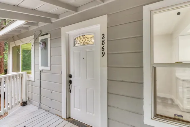 a view of front door of house
