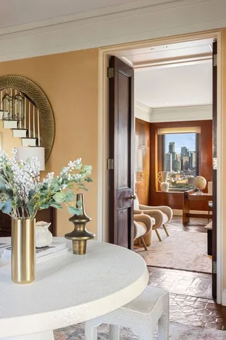 a living room with furniture