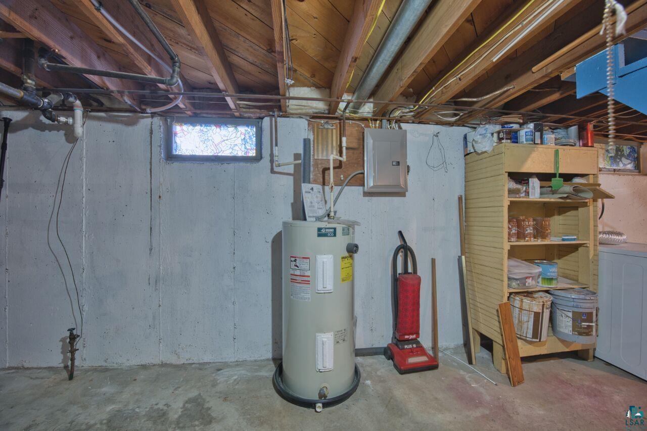 5316 Highway 110 Aurora, MN 55705 - Photo 22 of 35 Basement with electric water heater, electric panel, and washer / clothes dryer