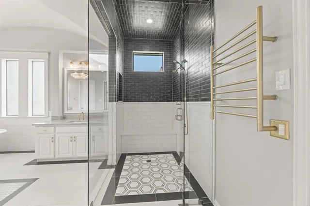 a bathroom with a shower