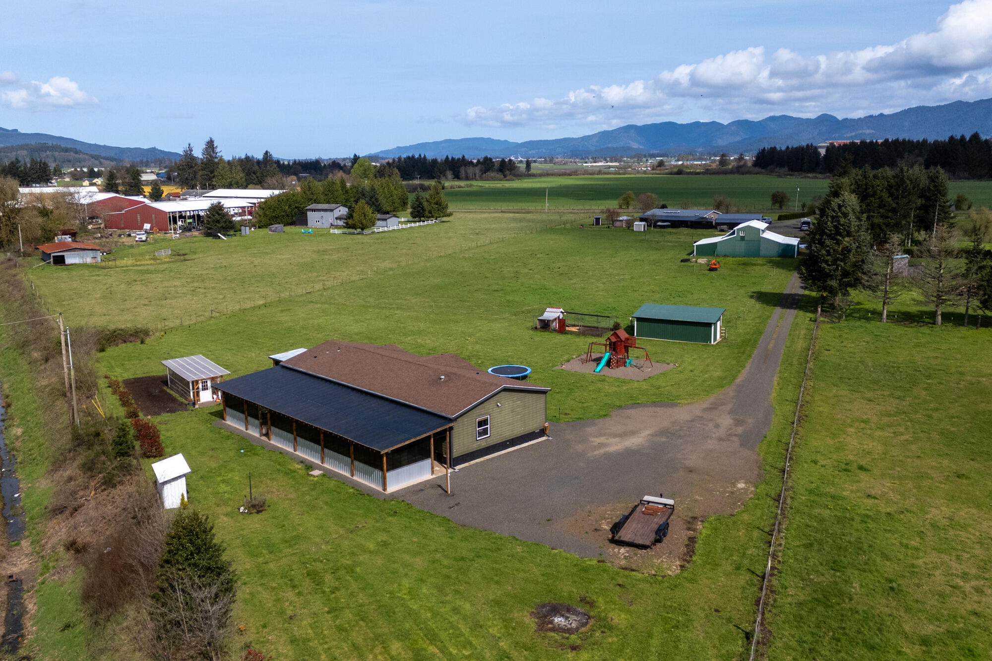 7400 South Prairie Road Tillamook, OR 97141 - Photo 58 of 62 an aerial view of a house with a garden and lake view