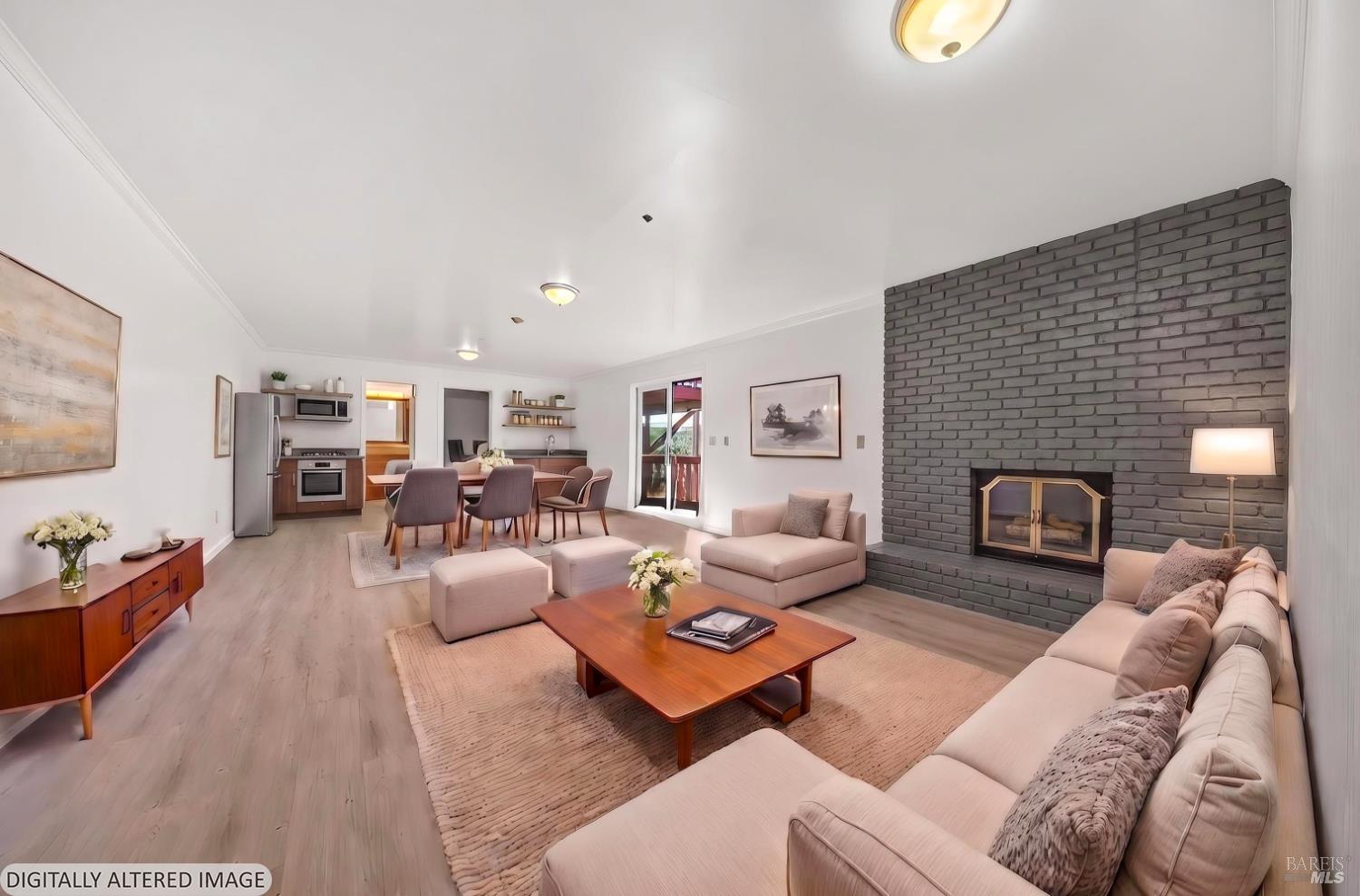 10 Lockton Lane Novato, CA 94945 - Photo 51 of 68 Expansive lower-level living area with its own exterior access, offering flexible use for guests, extended family, recreation, or possible future conversion, subject to buyer investigation and approvals.
