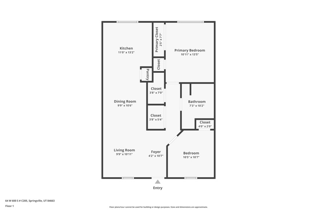 64 West 600 South, Unit C205 Springville, UT 84663 - Photo 28 of 28 View of floor plan / room layout