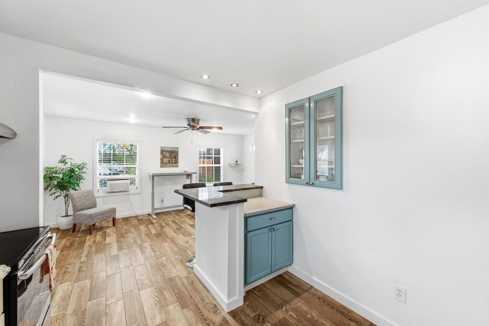 1706 Riverview Street, Unit A Austin, TX 78702 - Photo 11 of 23 a kitchen with a sink and view of living room