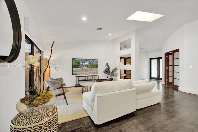 a living room with furniture