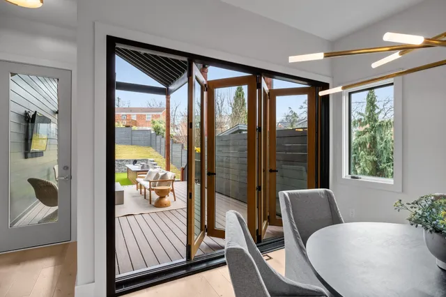 a view of a swimming pool with lounge chair