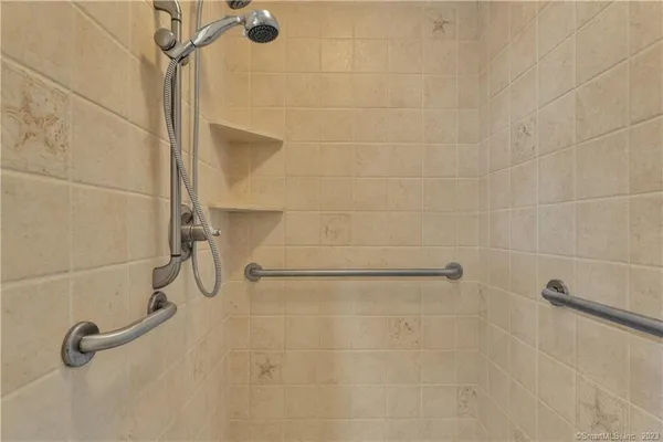 a bathroom with a shower