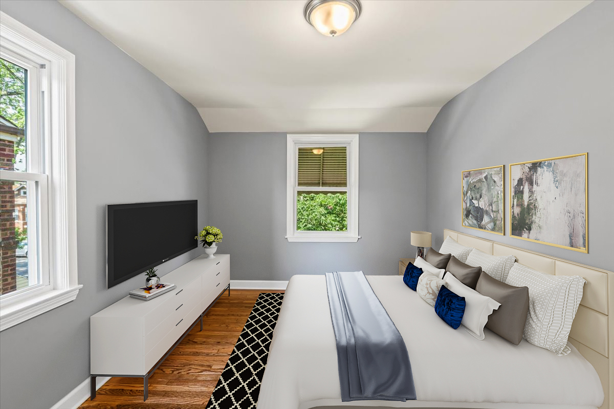 10005 South Sangamon Street Chicago, IL 60643 - Photo 15 of 30 a bedroom with a bed and flat screen tv