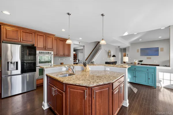 a kitchen with lots of counter top space