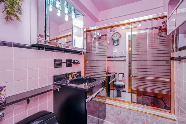 a front view of a building with outdoor space