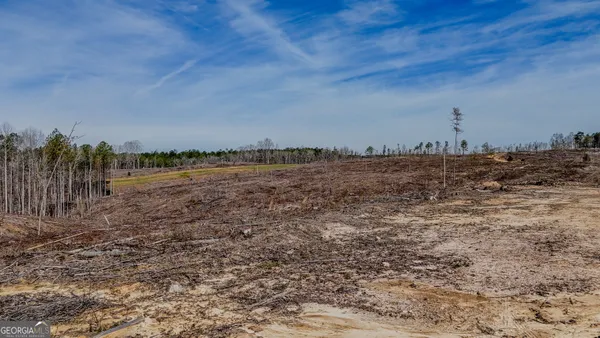 a view of a lake with houses in the back