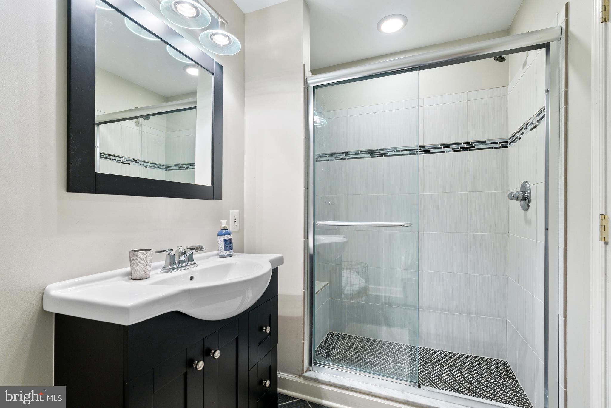7 Redtree Lane Reisterstown, MD 21136 - Photo 51 of 56 a bathroom with a sink mirror and a shower