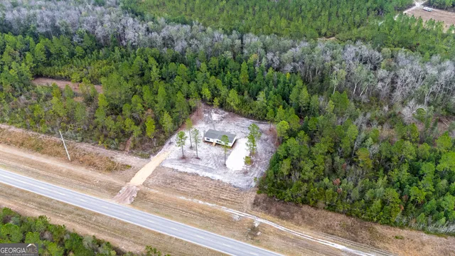 a view of a yard from a window
