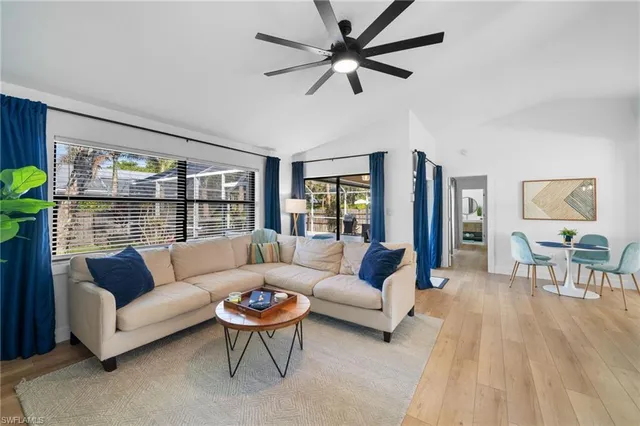 an aerial view of a house with a garden