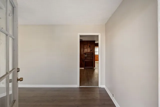 a view of entryway with wooden floor