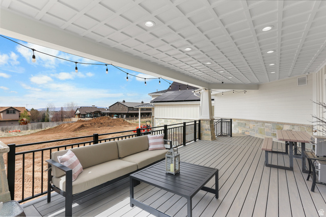 1354 South 800 East Mapleton, UT 84664 - Photo 109 of 129 Wooden deck featuring an outdoor lounge area and a residential view