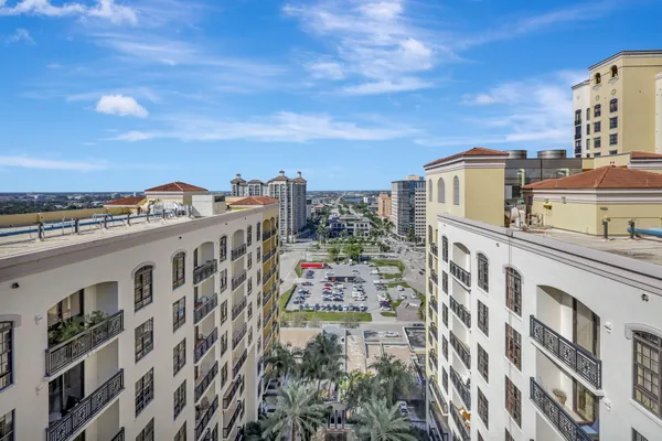 a view of a city with tall buildings
