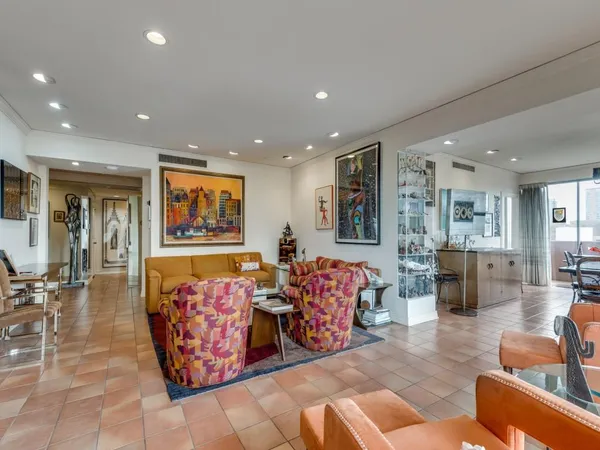 a living room with furniture