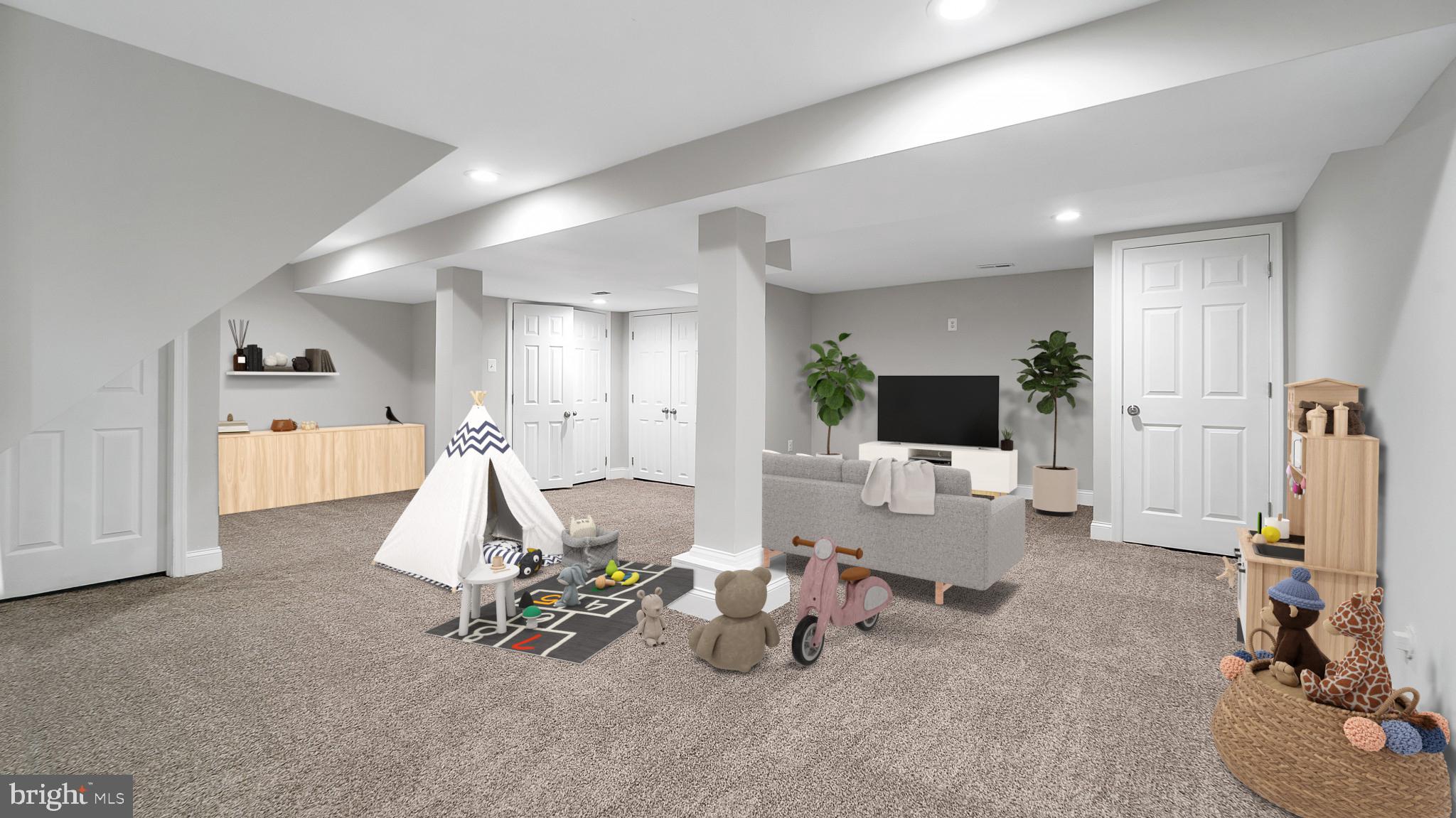 3702 Cedardale Road Baltimore, MD 21215 - Photo 33 of 38 Virtual Staging - Family Playspace - Basement
