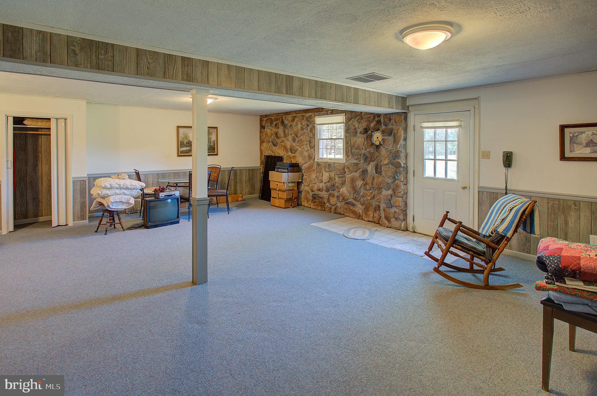 16962 Hamilton Station Road Paeonian Springs, VA 20129 - Photo 27 of 50 basement Rec rm w/ stone wall & pipe for woodstove