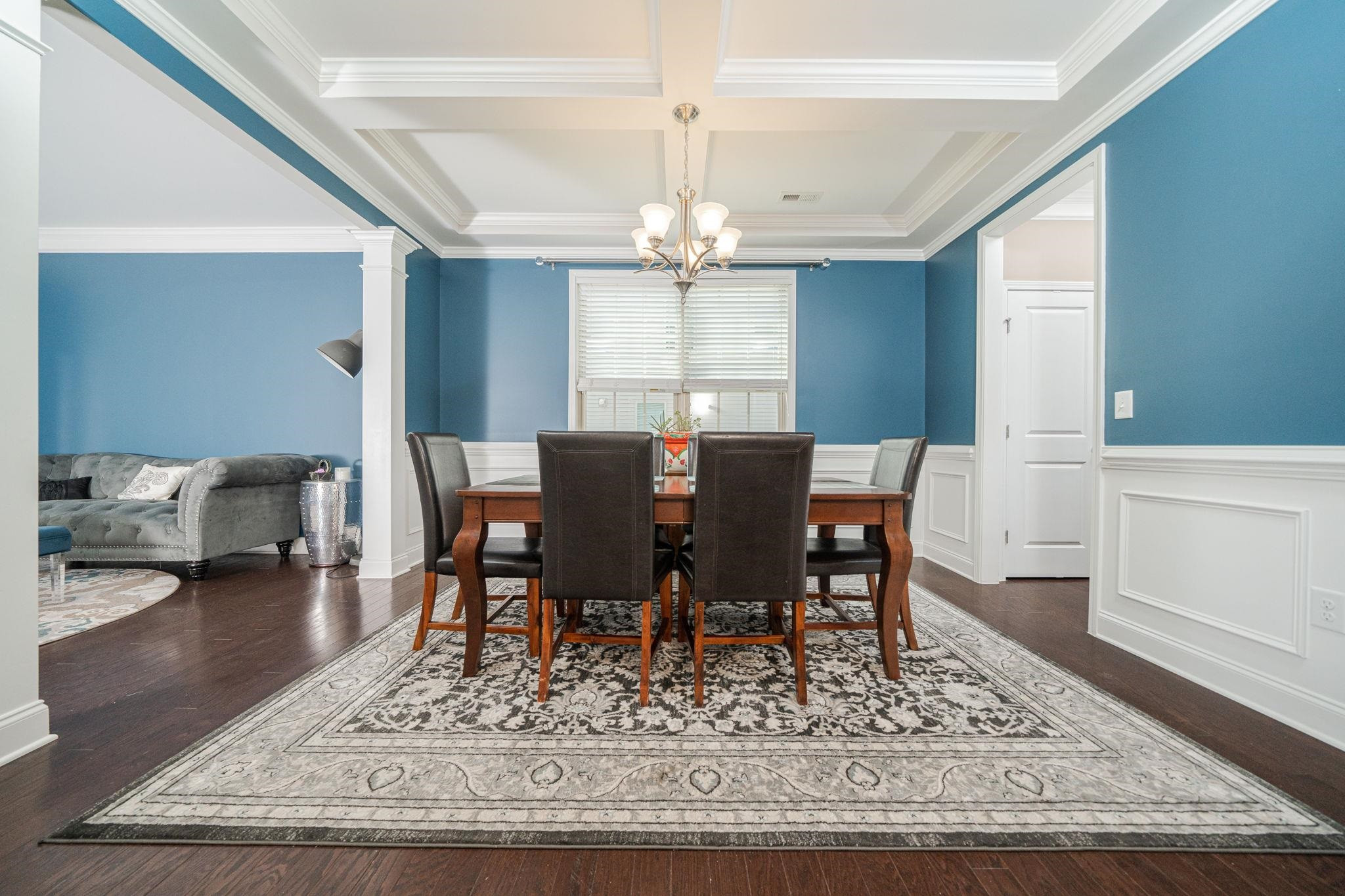 7653 Channery Way Raleigh, NC 27616 - Photo 14 of 46 Coffered Ceiling in Dining Room