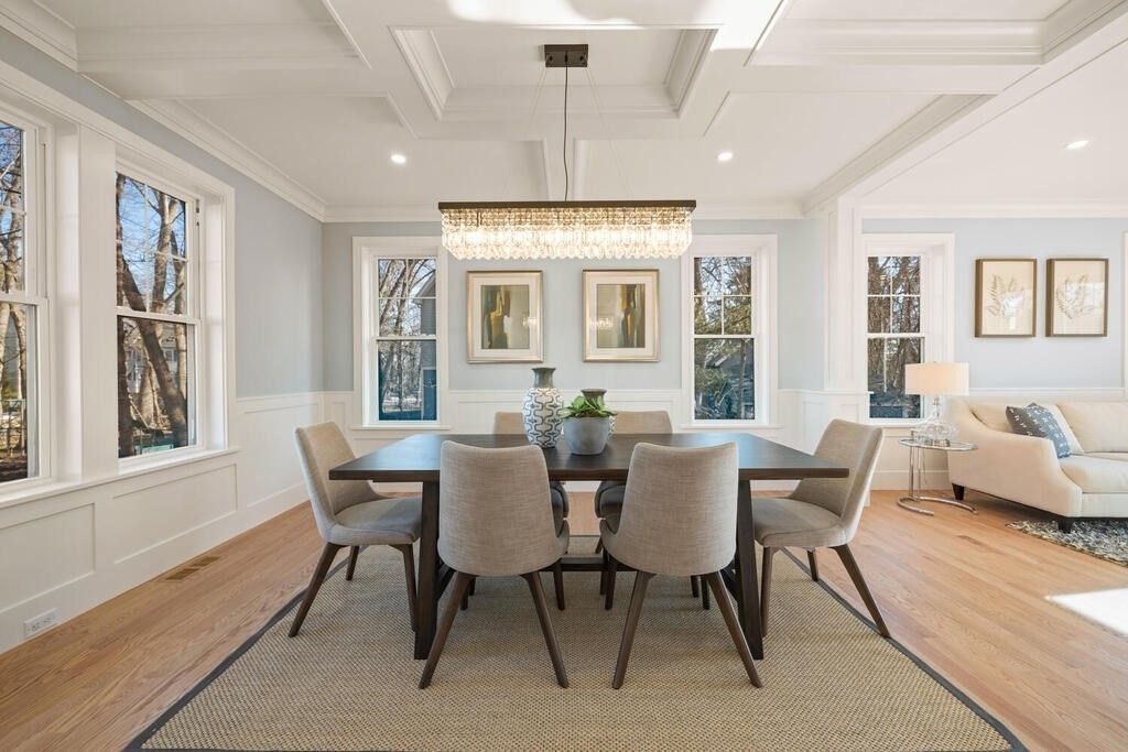 40 Bridge Street Lexington, MA 02421 - Photo 11 of 42 a view of a dining room with furniture windows and wooden floor