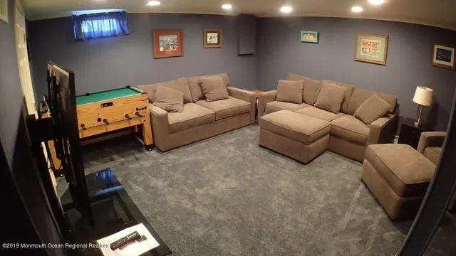 a living room with furniture and a couch