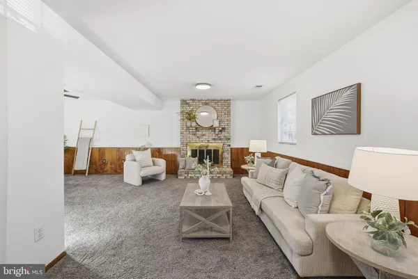 a living room with furniture