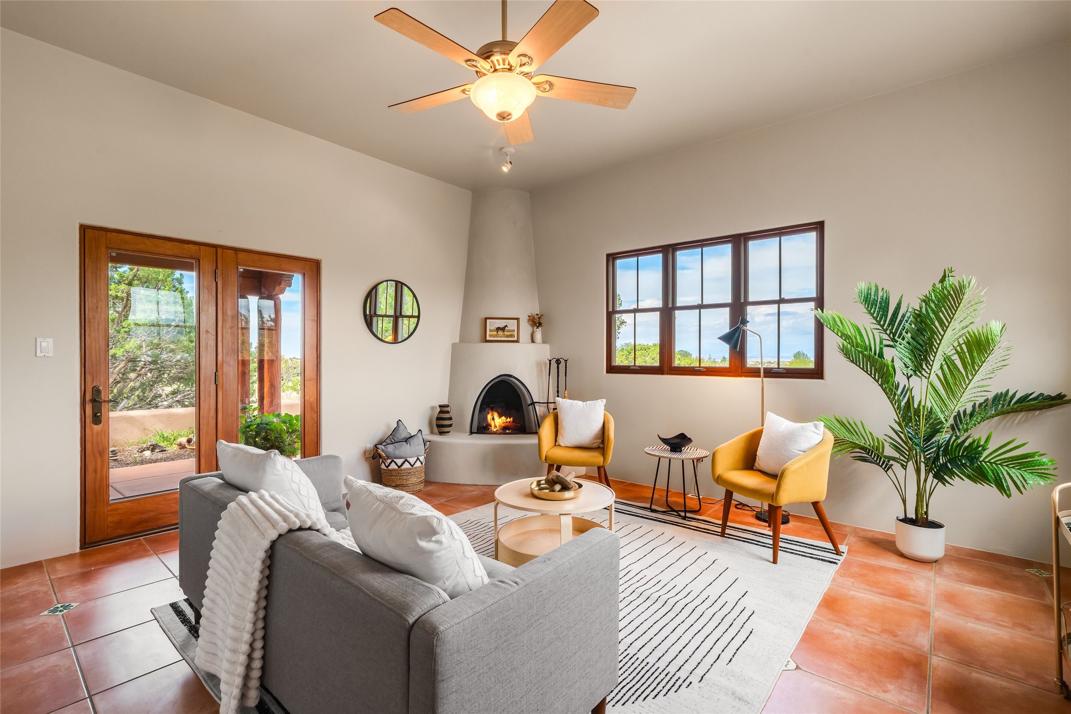 66 Condesa Road Santa Fe, NM 87508 - Photo 20 of 56 Family room w/ wood burning kiva