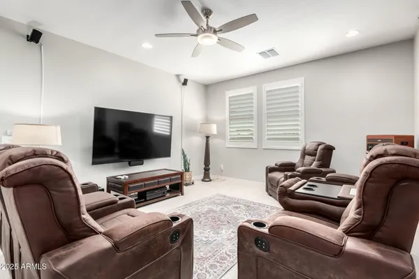 a living room with furniture