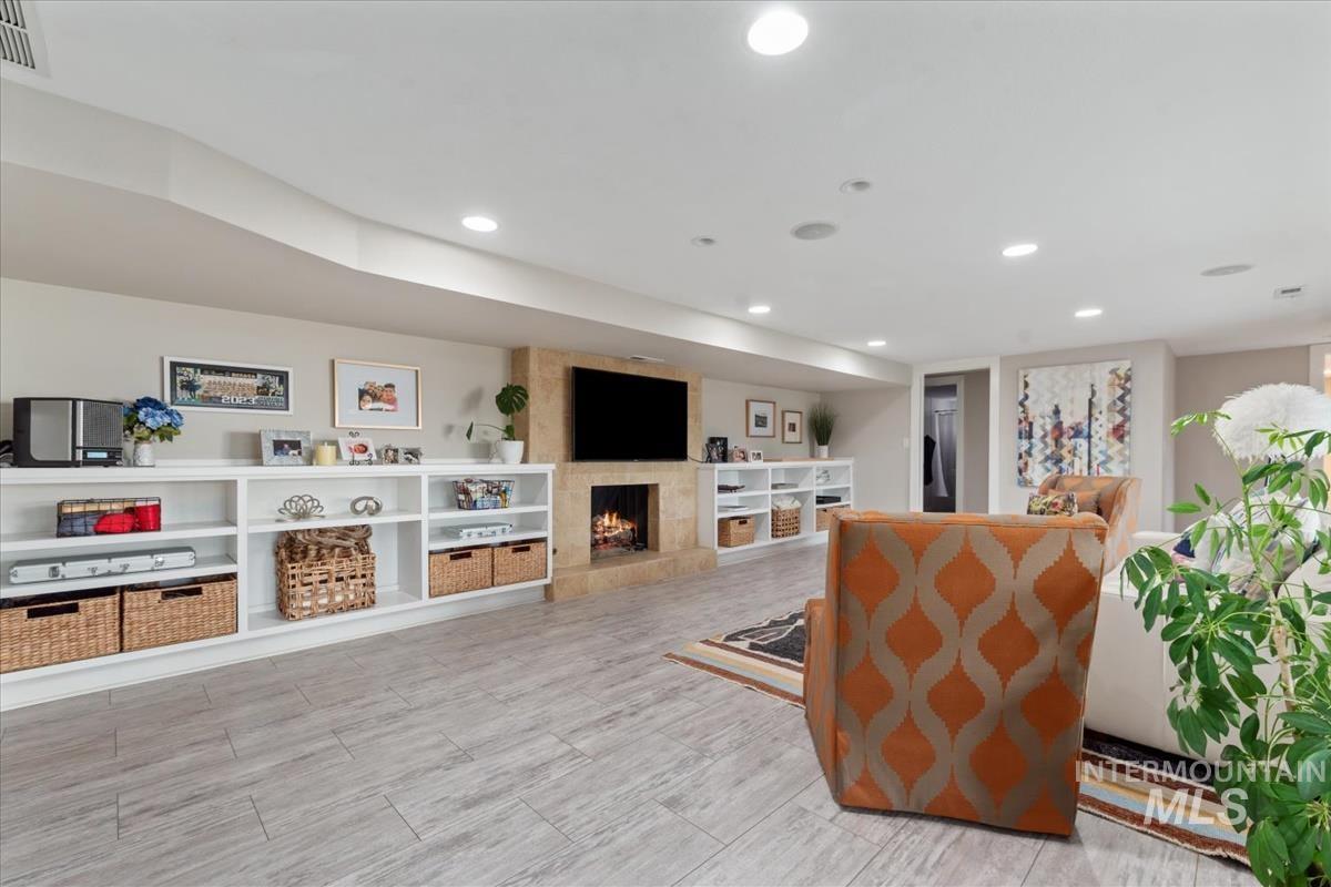 4814 Roberts Road Boise, ID 83705 - Photo 28 of 50 Sitting room featuring a large fireplace and recessed lighting