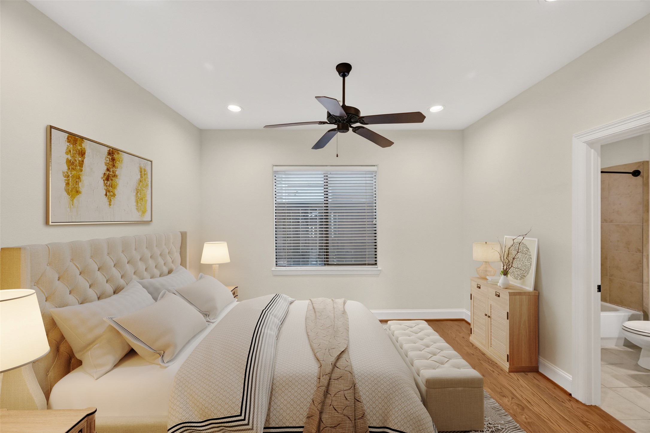 5305 Lillian Street, Unit B Houston, TX 77007 - Photo 4 of 32 Photo is virtually staged.
Bedroom on 1st floor.