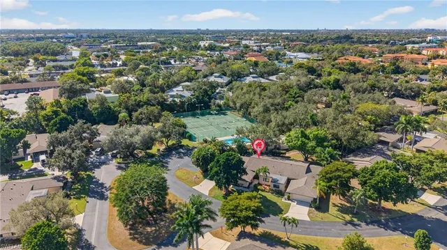 an aerial view of a house