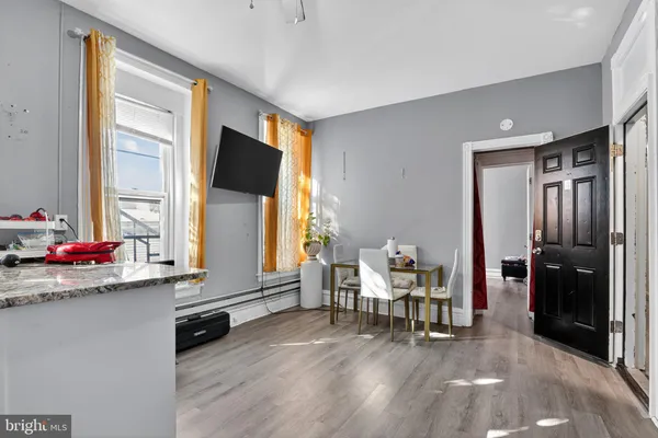 a bedroom with a bed and a closet