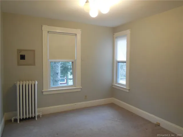 an empty room with a window
